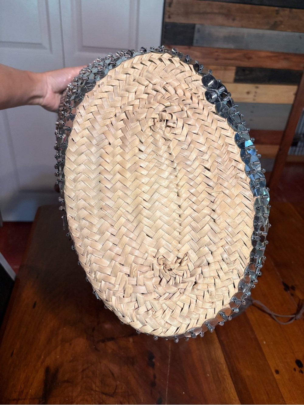 New without tags The Winding Road Handmade Sequin and Bead Moroccan Basket - Picture 3 of 7